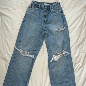 Garage Jambe Large/Wide Leg Distressed Jeans